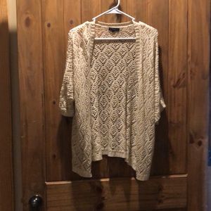 tan woven cardigan